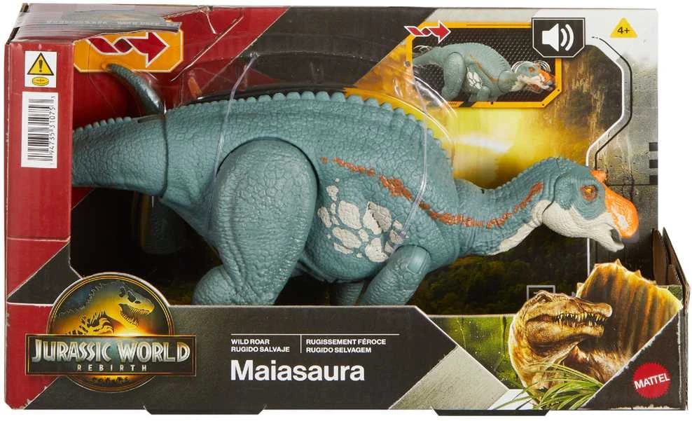 Mattel Dinozauro Maiasaura Juros periodo pasaulio atgimimas Wild riaumojimo garsas 31,5 cm figūrėlė