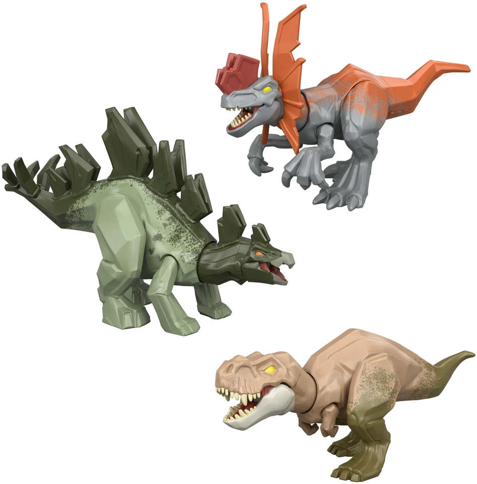 WORLD Juros periodo pasaulio „Mayhem Mix-Ups“ 2 viename stegozauro dinozauro figūrėlė