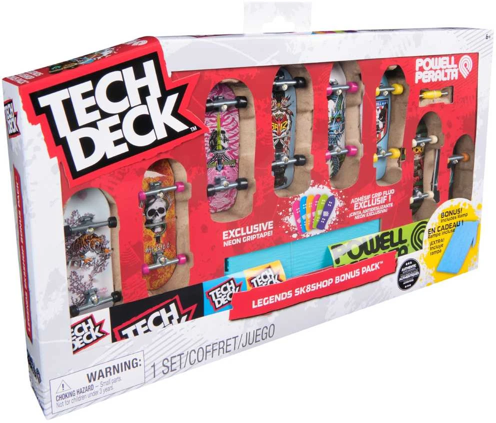 Tech Deck Tech kaladės, 8 vnt. pakuotė – Retro neoninė