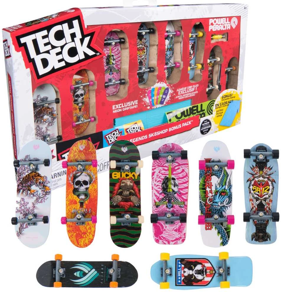 Tech Deck Tech kaladės, 8 vnt. pakuotė – Retro neoninė