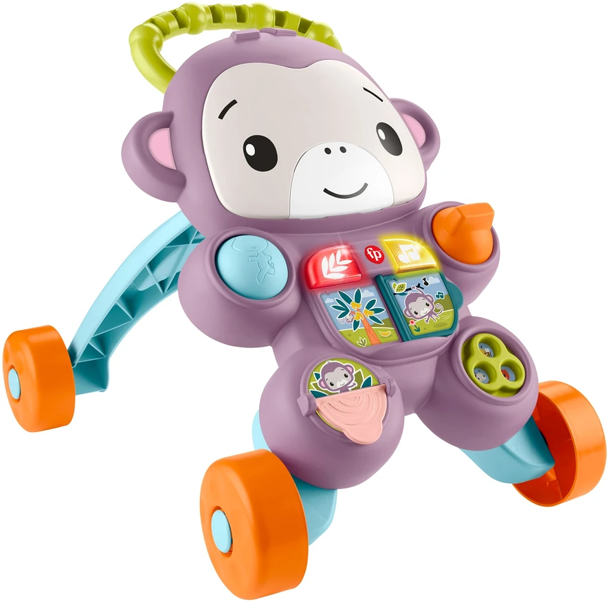 Vaikštynė stumdukas Fisher-Price violetinė beždžionėlė