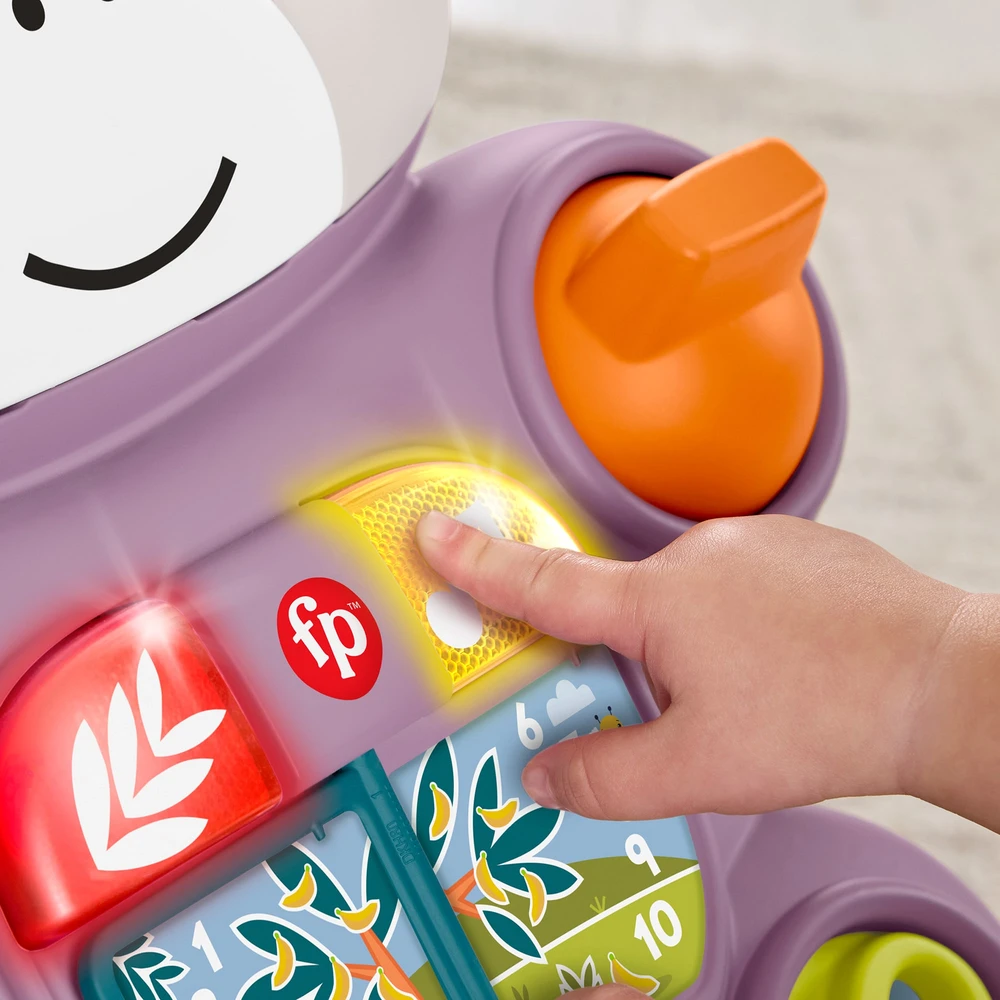 Vaikštynė stumdukas Fisher-Price violetinė beždžionėlė