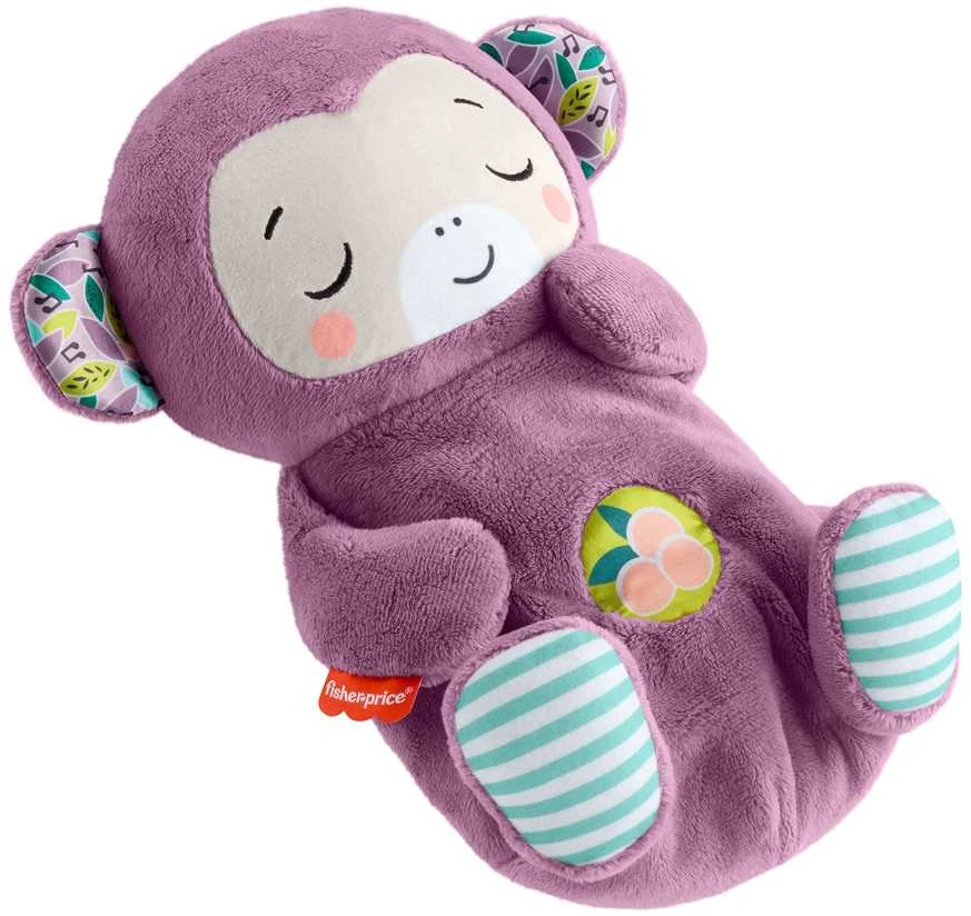 Mattel Violetinė mieganti beždžionėlė - pliušinis žaislas su garsais ir melodijomis