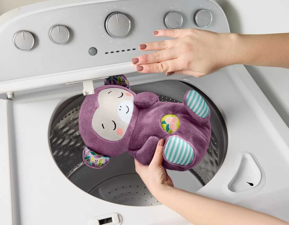 Mattel Violetinė mieganti beždžionėlė - pliušinis žaislas su garsais ir melodijomis