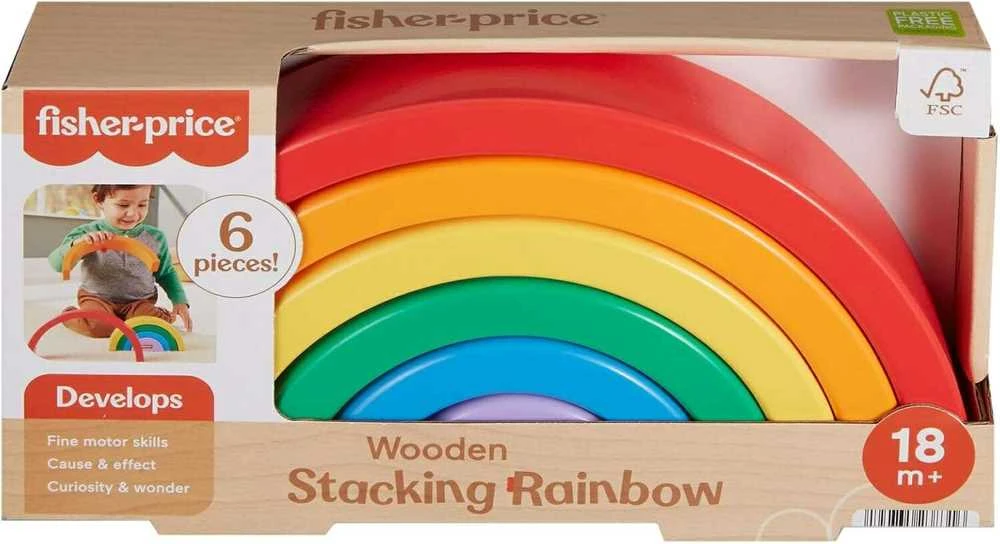 Dėlionė Fisher Price medinis vaivorykštės galvosūkis 6 Dalys