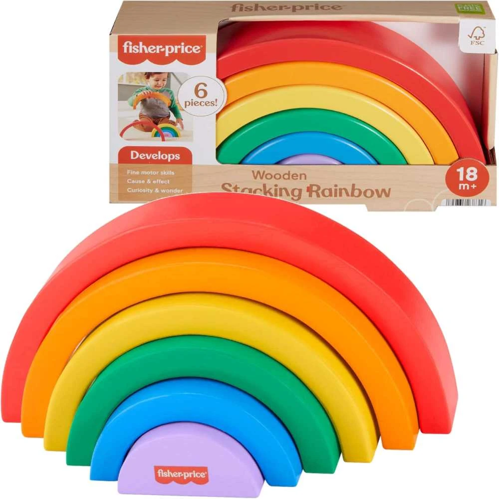 Dėlionė Fisher Price medinis vaivorykštės galvosūkis 6 Dalys