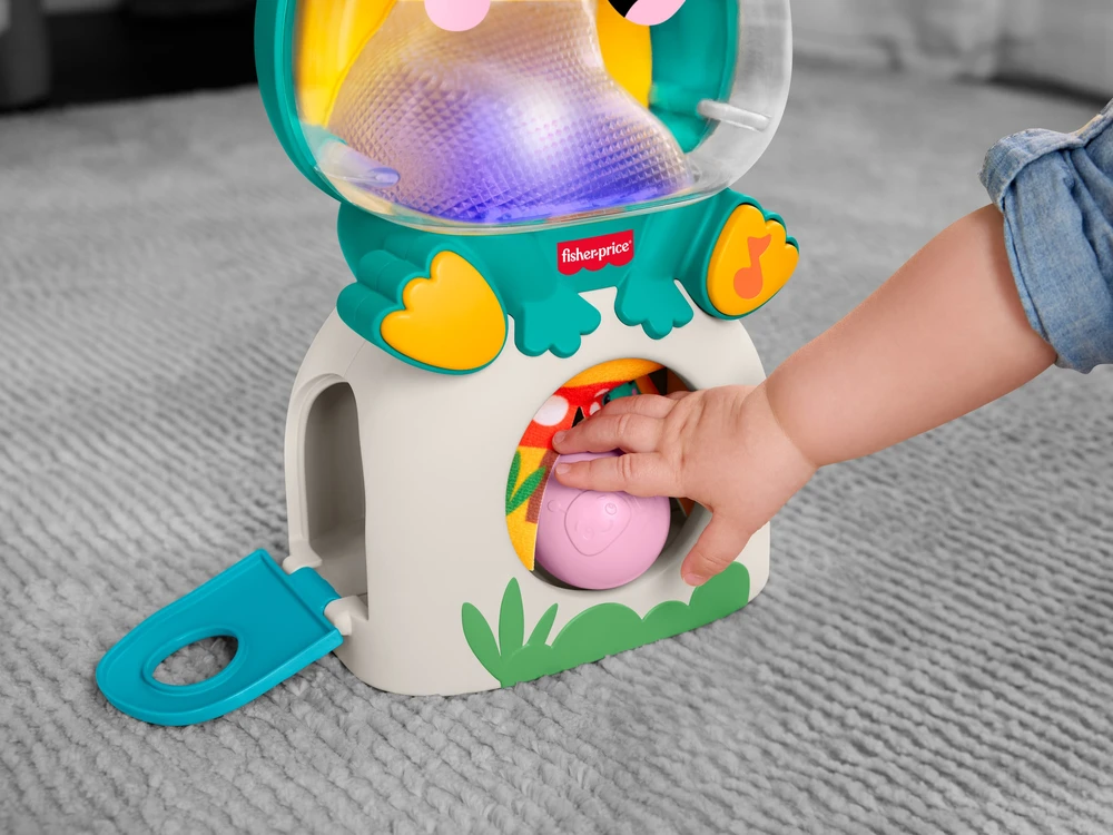 Mattel Interaktyvi šviečianti muzikinė varlė su kamuoliukais, šviesa ir garsu „Fisher Price“
