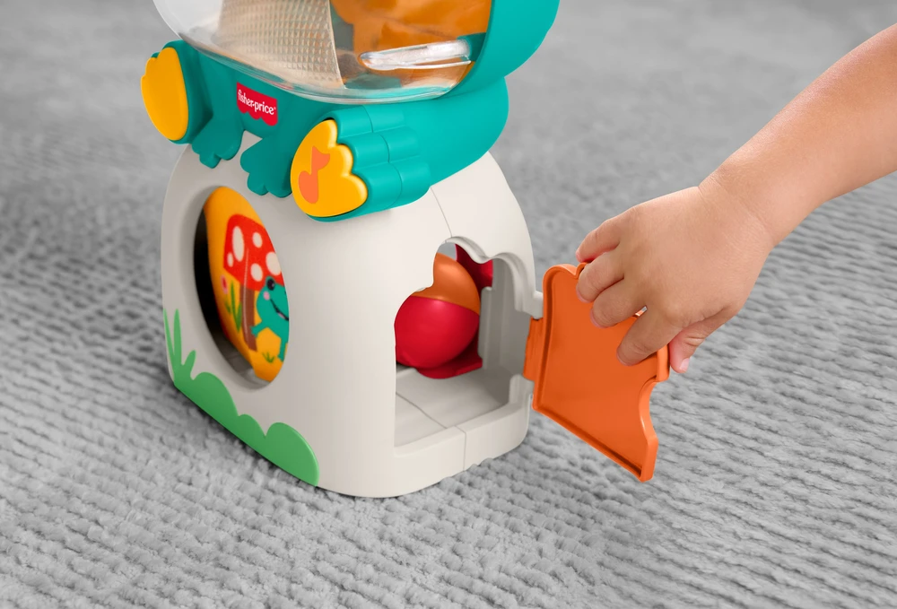 Mattel Interaktyvi šviečianti muzikinė varlė su kamuoliukais, šviesa ir garsu „Fisher Price“
