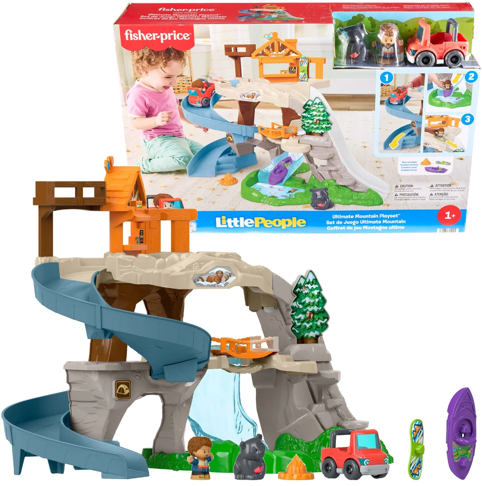 Fisher-Price Little People Wielka górska przygoda Tor Čiuožykla Rinkinys su figurkami i pojazdem