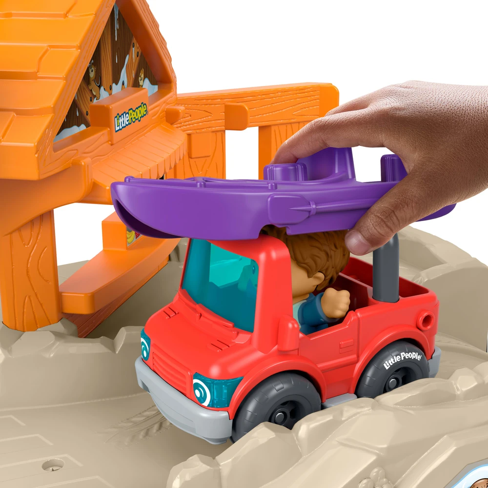 Fisher-Price Little People Wielka górska przygoda Tor Čiuožykla Rinkinys su figurkami i pojazdem