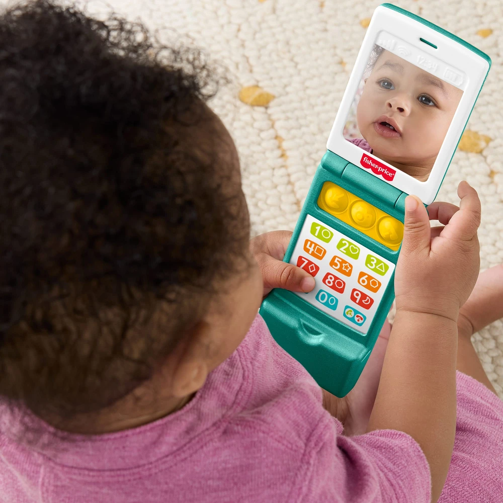 Mattel Fisher-Price „Ucz się i śmiej!” Edukacyjny Interaktyvus telefonik su klapką
