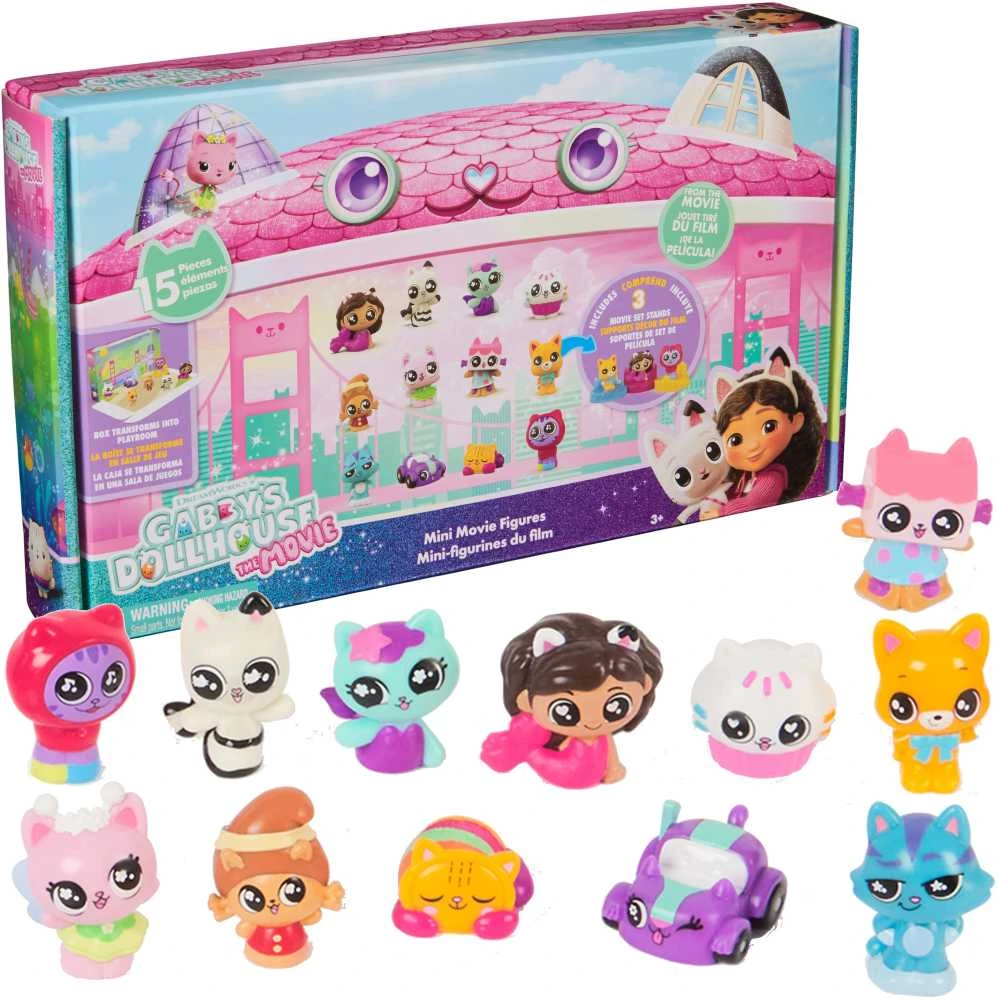 Spin Master Gabby's Dollhouse Movie didelis 12 mini figūrėlių + 3 stovai rinkinys