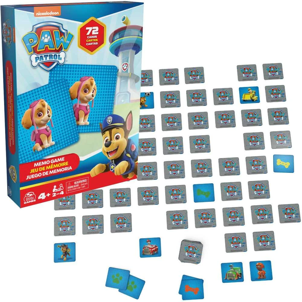 Spin Master SPINMASTER GAMES atminties žaidimas Paw Patrol, 72 kortelės, 6066834