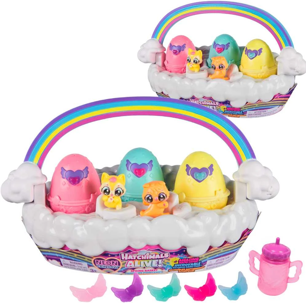Žaislinis krepšelis Hatchimals Alive Neon Rainbow