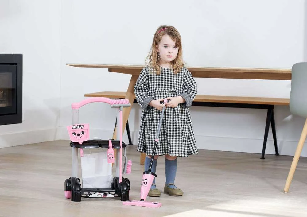Hetty šluota Casdon Little Helper vaikiškas valymo vežimėlio rinkinys