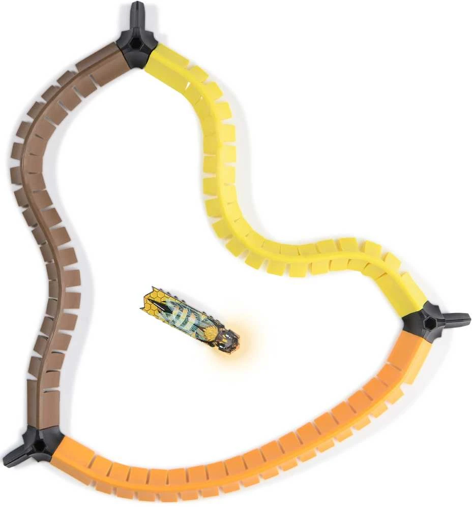 Hexbots Hexbug Nano Flash tarakonų robotas, geltonas vabzdžių ir takelių rinkinys pradedantiesiems