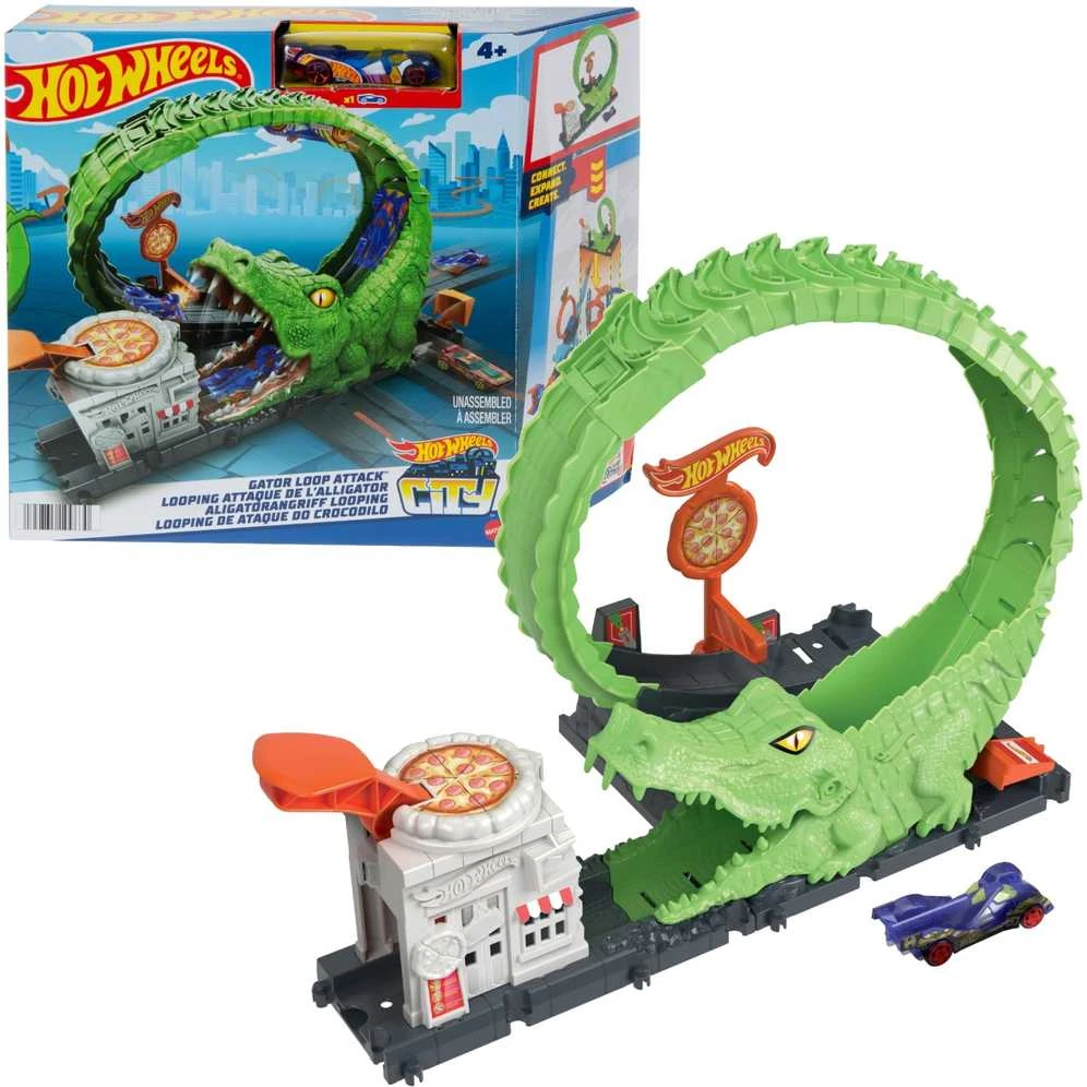 Mattel Hot Wheels rinkinys „Aligatorius, užpuolęs piceriją“