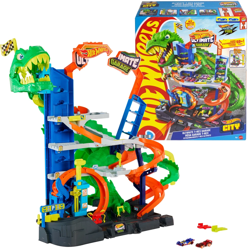 Mattel HOT WHEELS CITY ULTIMATE T. rex garažas (JHL98)