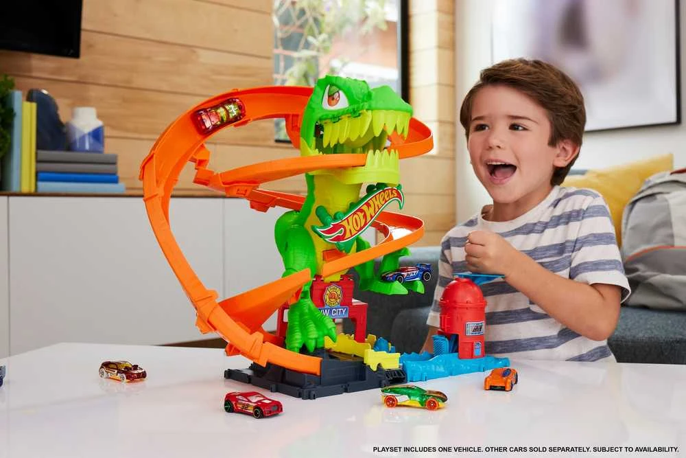 Mattel HOT WHEELS CITY rinkinys – Dinozauras gaisrinėje (JBM73)