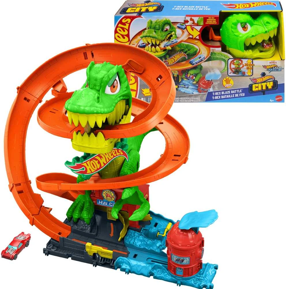 Mattel HOT WHEELS CITY rinkinys – Dinozauras gaisrinėje (JBM73)