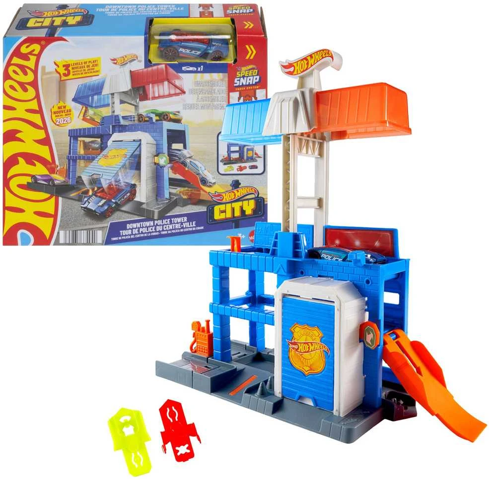 Mattel HOT WHEELS CITY rinkinys – Centrinė policijos stotis (JHL74)