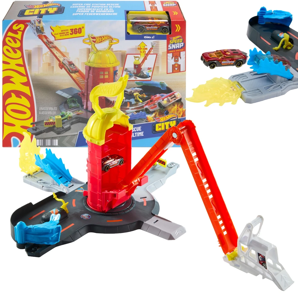 Mattel HOT WHEELS CITY rinkinys – Super gaisrinės stotis (JHL95)