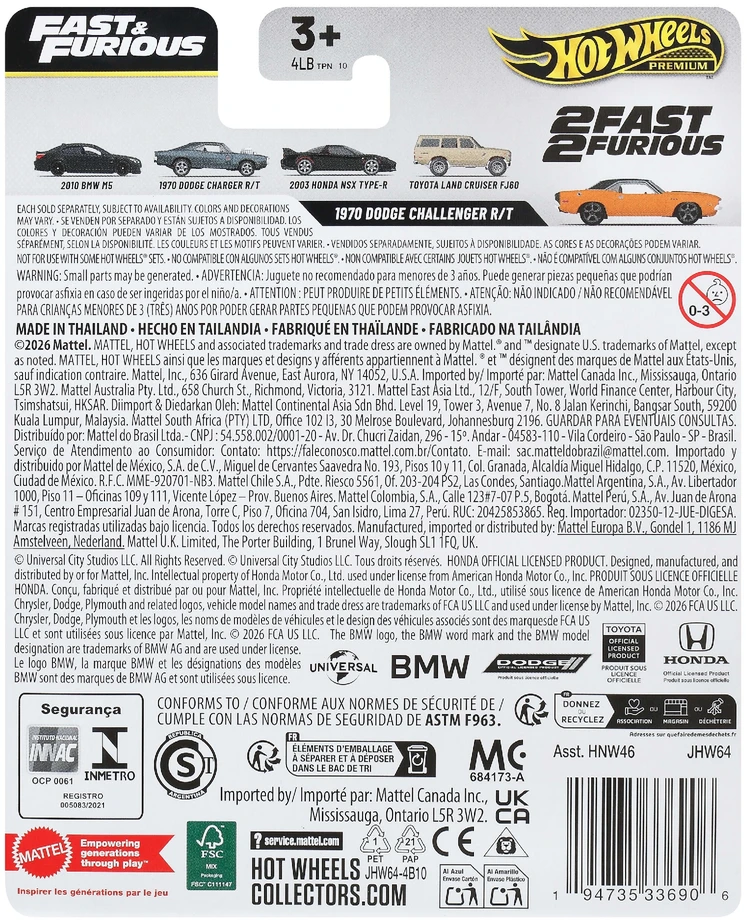 Hot Wheels Greiti ir Įsiutę suasmenintas automobilis 1970 Dodge Challenger R/T