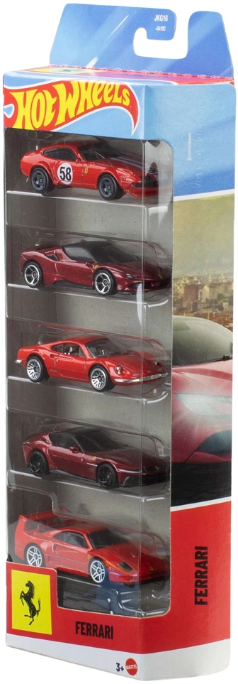 Mattel HOT WHEELS penkių Ferrari automodeliukų rinkinys (JLN12)