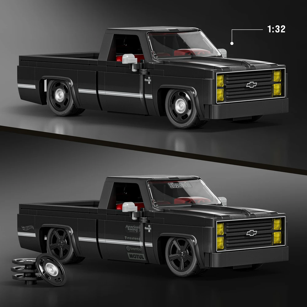 MATTEL BRICK SHOP HOT WHEELS Chevy '83 Silverado konstruktorius (JKG42)