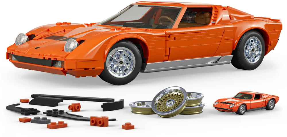 MATTEL BRICK SHOP HOT WHEELS Lamborghini ‘71 Miura P400 SV konstruktorius (JHF61)