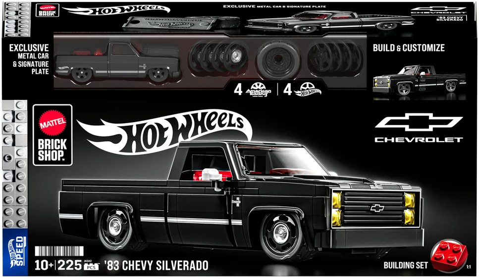 MATTEL BRICK SHOP HOT WHEELS Chevy '83 Silverado konstruktorius (JKG42)