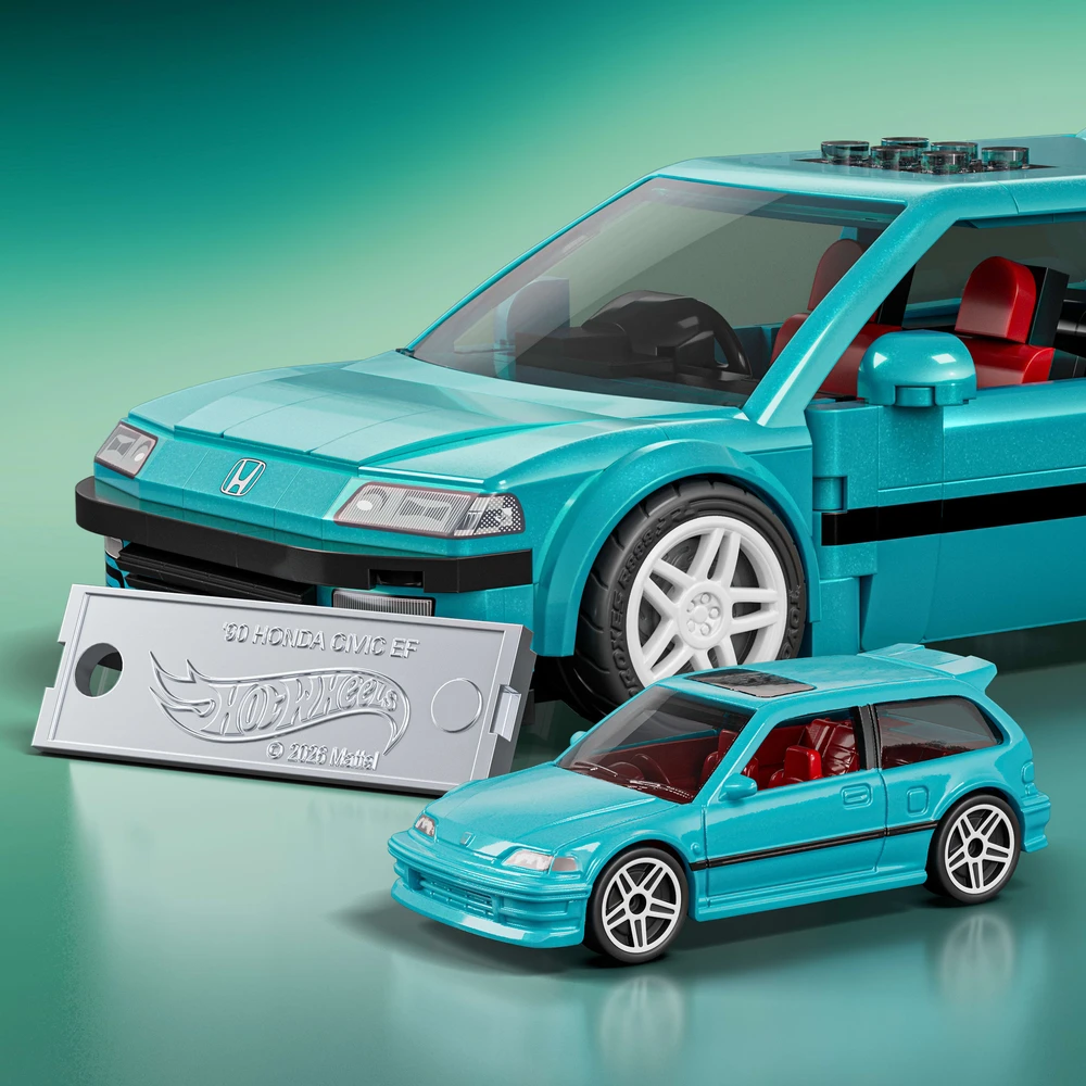 MATTEL BRICK SHOP HOT WHEELS Honda Custom 90 Civic EF konstruktorius (JHF62)