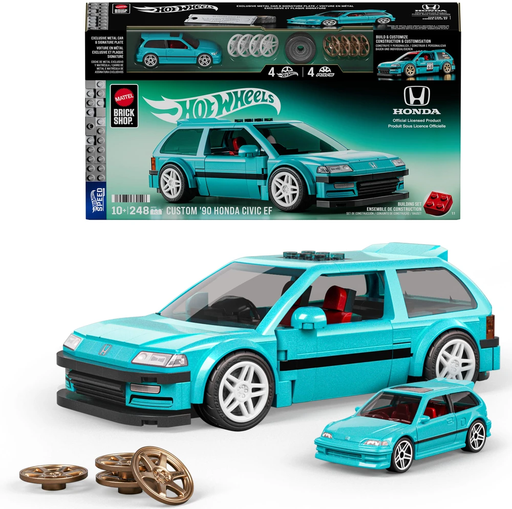 MATTEL BRICK SHOP HOT WHEELS Honda Custom 90 Civic EF konstruktorius (JHF62)