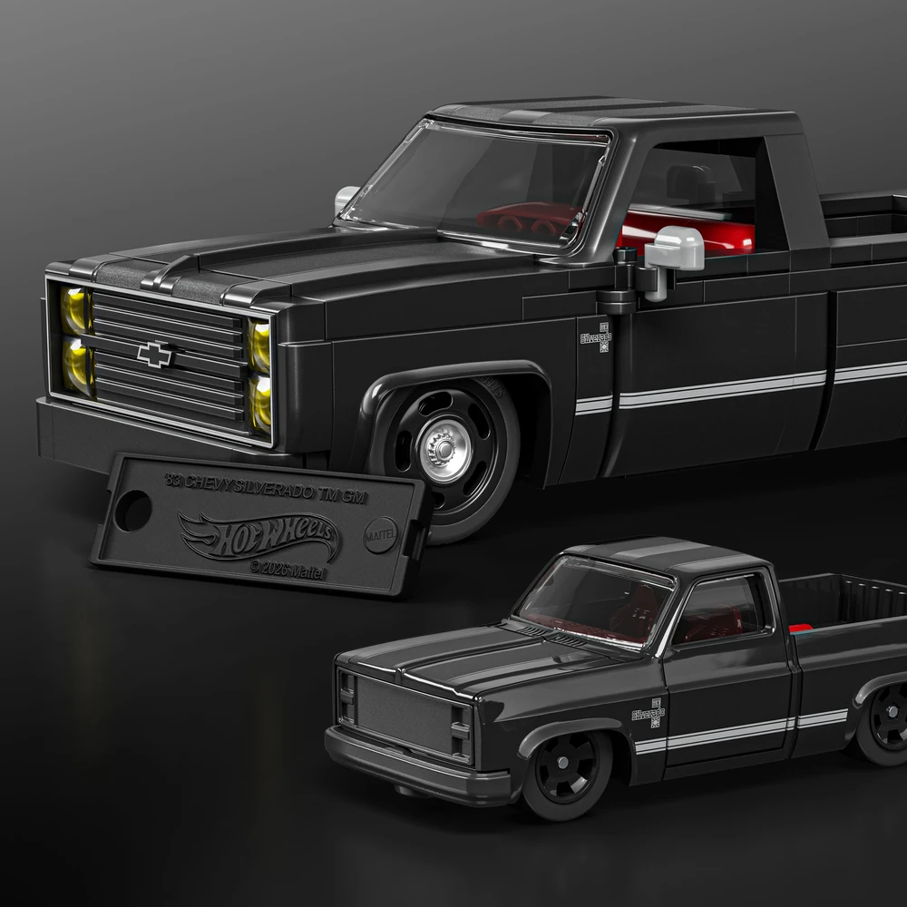 MATTEL BRICK SHOP HOT WHEELS Chevy '83 Silverado konstruktorius (JKG42)
