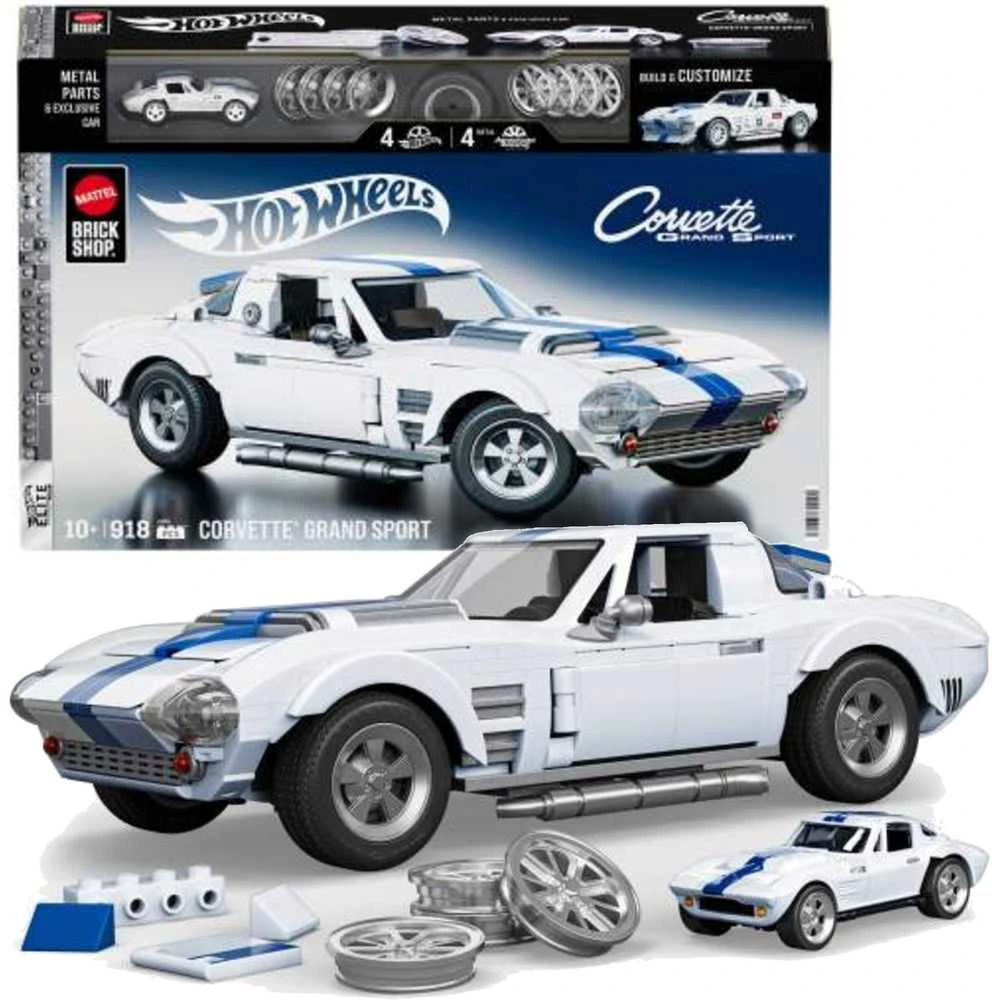 MATTEL BRICK SHOP HOT WHEELS konstruktorius – Corvette Grand Sport (JGR31)