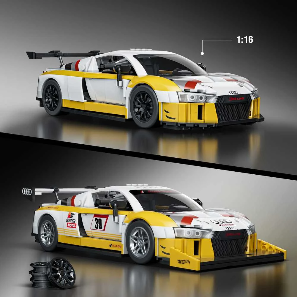 MATTEL BRICK SHOP HOT WHEELS Elite Audi R8 LMS konstruktorius (JFT18)
