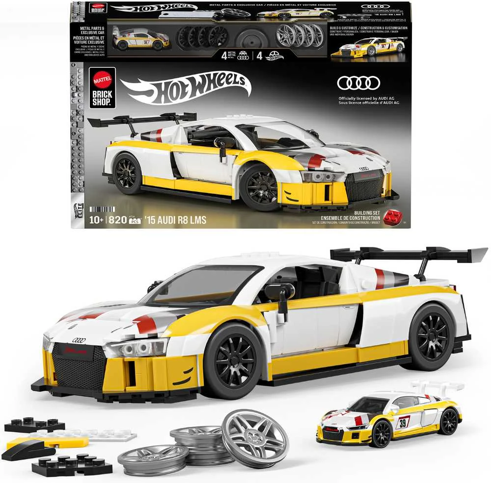 MATTEL BRICK SHOP HOT WHEELS Elite Audi R8 LMS konstruktorius (JFT18)