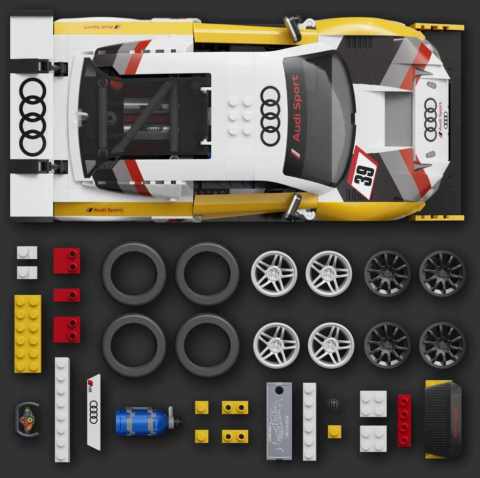 MATTEL BRICK SHOP HOT WHEELS Elite Audi R8 LMS konstruktorius (JFT18)