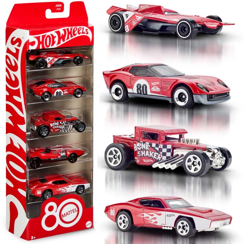HOT WHEELS penkių automodeliukų rinkinys Mattel 80 (JGK08)