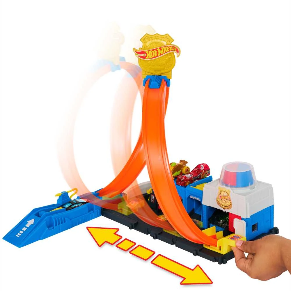 Mattel HOT WHEELS CITY rinkinys – Super policijos stotis (JBM71)