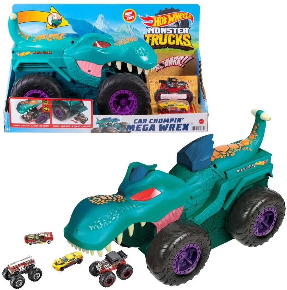 Mattel „Hot Wheels“ monstrų sunkvežimių automobilis „Chompin Mega-Wrex GYL13“