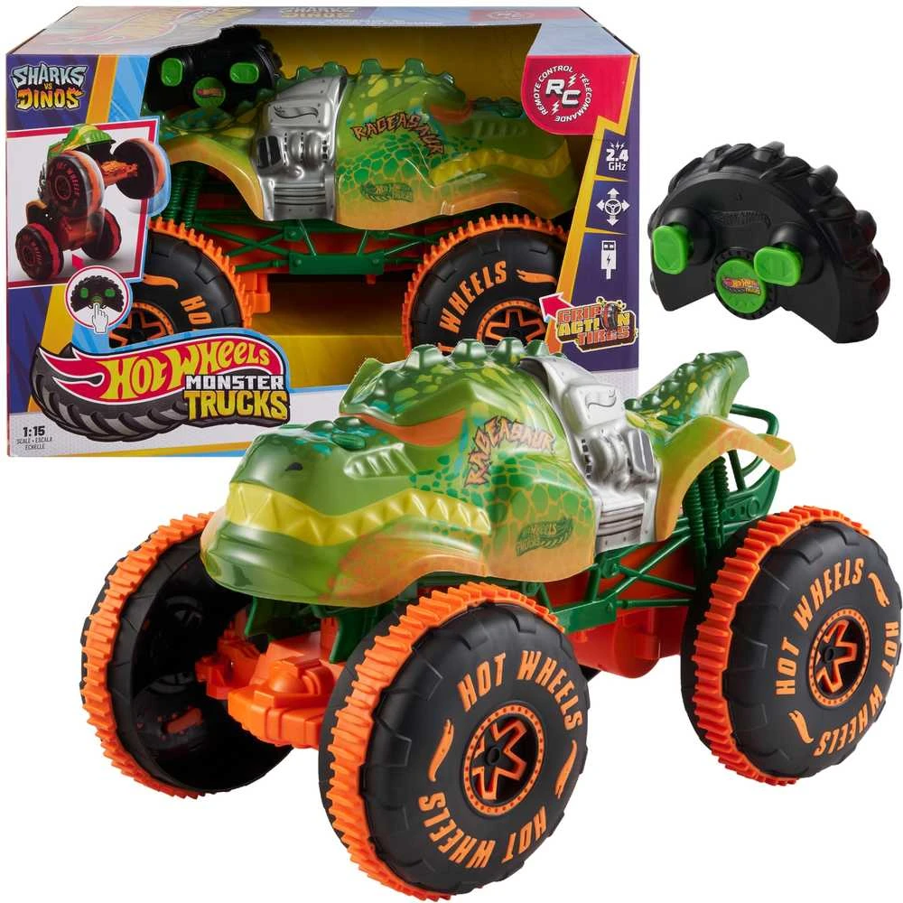 Mattel HOT WHEELS MONSTER TRUCKS RC automobilis – Rageazauras (JBH03)