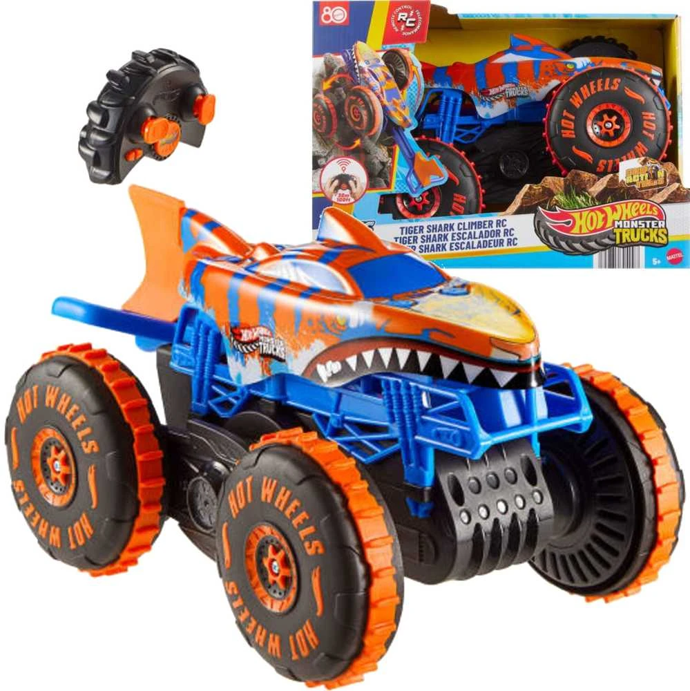 Mattel HOT WHEELS MONSTER TRUCKS RC automodelis – Tigrinis ryklys (JFR39)