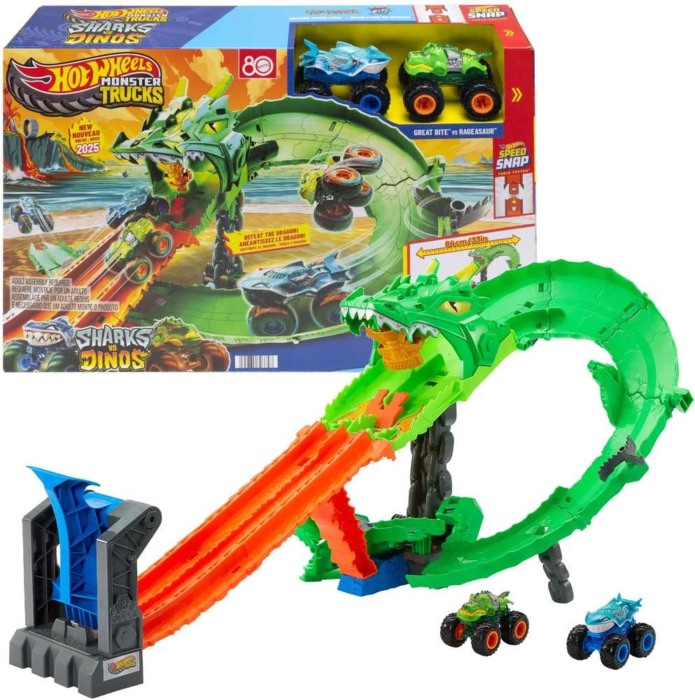 Mattel HOT WHEELS MONSTER TRUCKS rinkinys – Drakono sunaikinimas (JFR06)