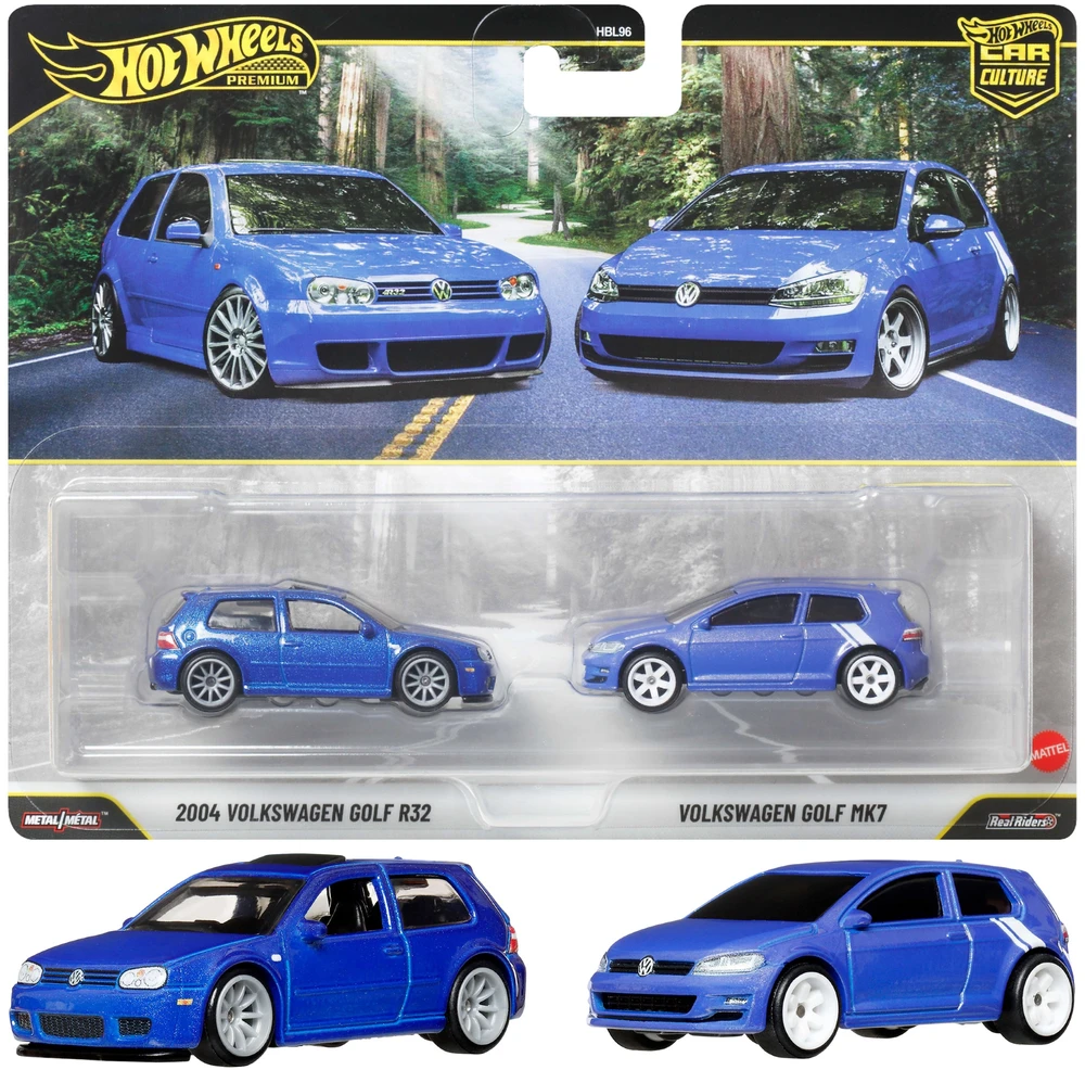 Mattel Hot Wheels Premium komplektas 2 pojazdów 2004 Volkswagen Golf R32 Volkswagen Golf MK7