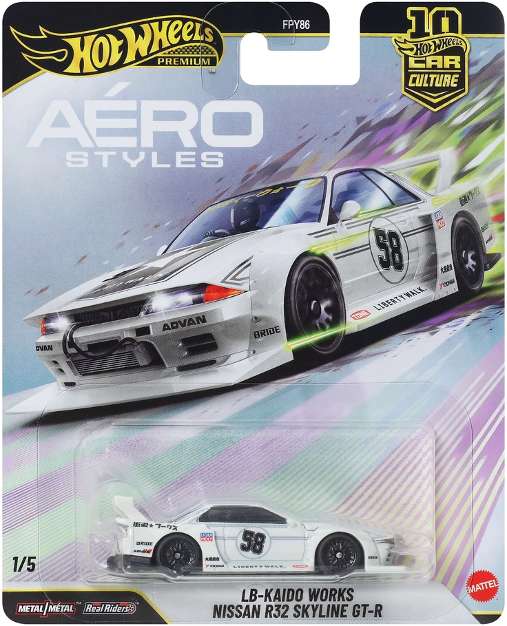Hot Wheels Premium Aero Styles LB-Kaido Works Nissan R32 Skyline GT-R JKF05