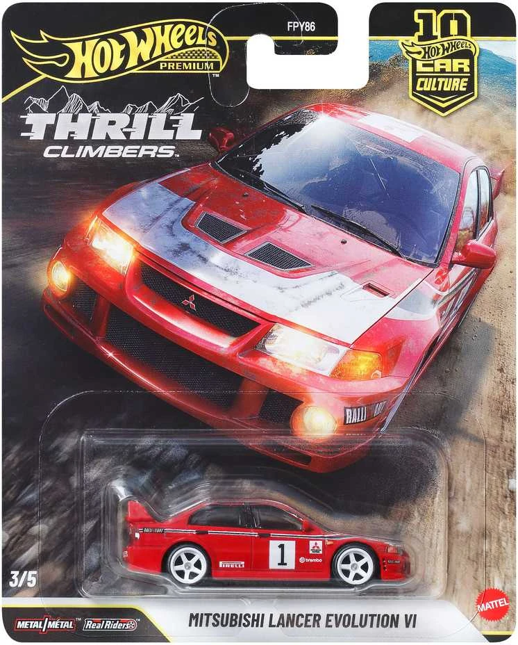 „Hot Wheels Premium Thrill Climbers“ trasa „Mitsubishi Lancer Evolution VI“ 7 cm