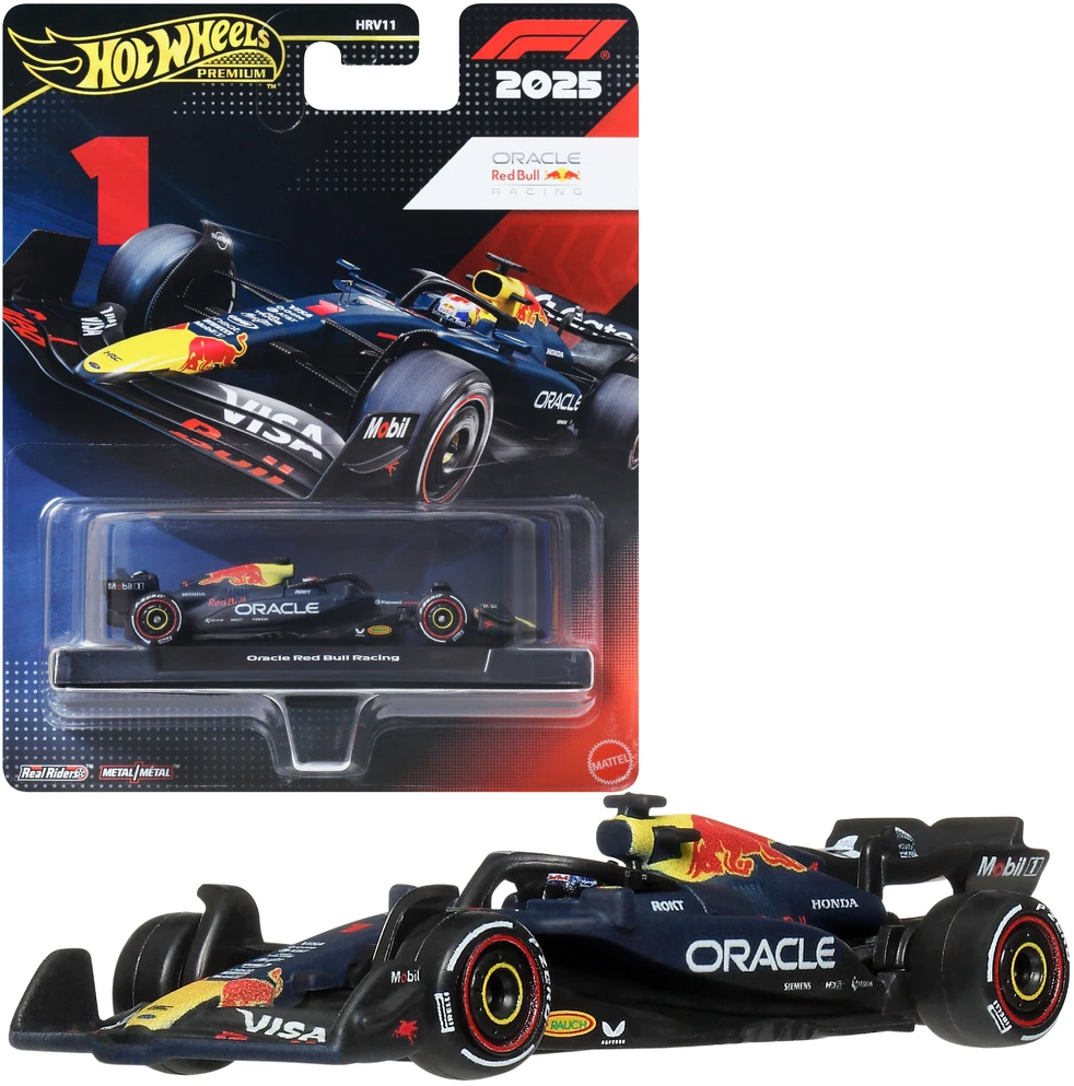 Formulės 1 bolido modelis Mettel Hot Wheels Premium Oracle Red Bull Racing 2025 Formula 1® Team #1 (JKD83), atsitiktinė spalva