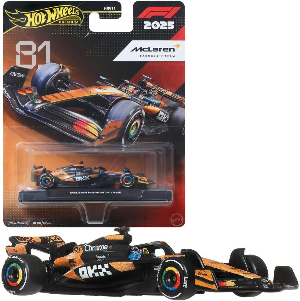 Mattel HOT WHEELS PREMIUM F1 McLaren Oscar Piastri bolidas 81 (JKD81)