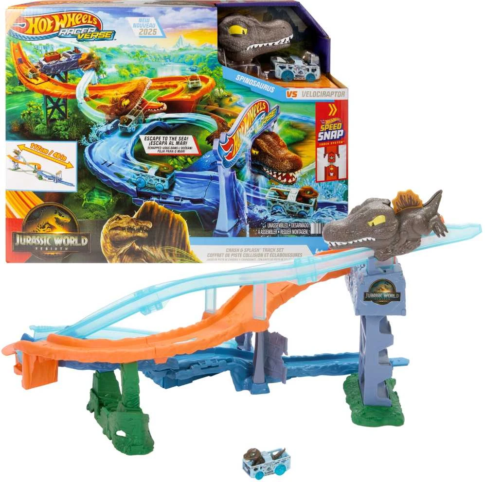 Hot Wheels „Racer Verse Jurassic World“ jūros dinozaurų gaudynių žaidimas